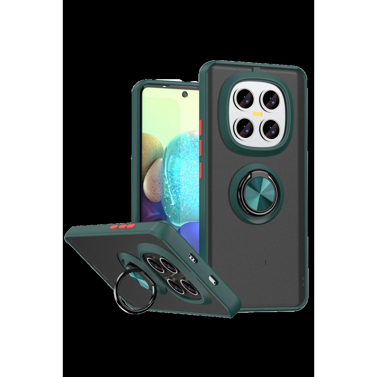 Xiaomi Redmi Note 15 Pro 5g Montreal Yüzüklü Silikon Kapak - Yeşil