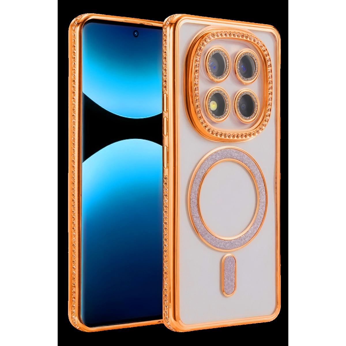 Xiaomi Redmi Note 15 Pro 4g Joke Simli Magneticsafe Kılıf - Turuncu