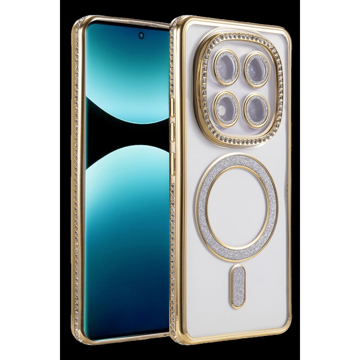 Xiaomi Redmi Note 15 Pro Plus 5g Joke Simli Magneticsafe Kılıf - Gold