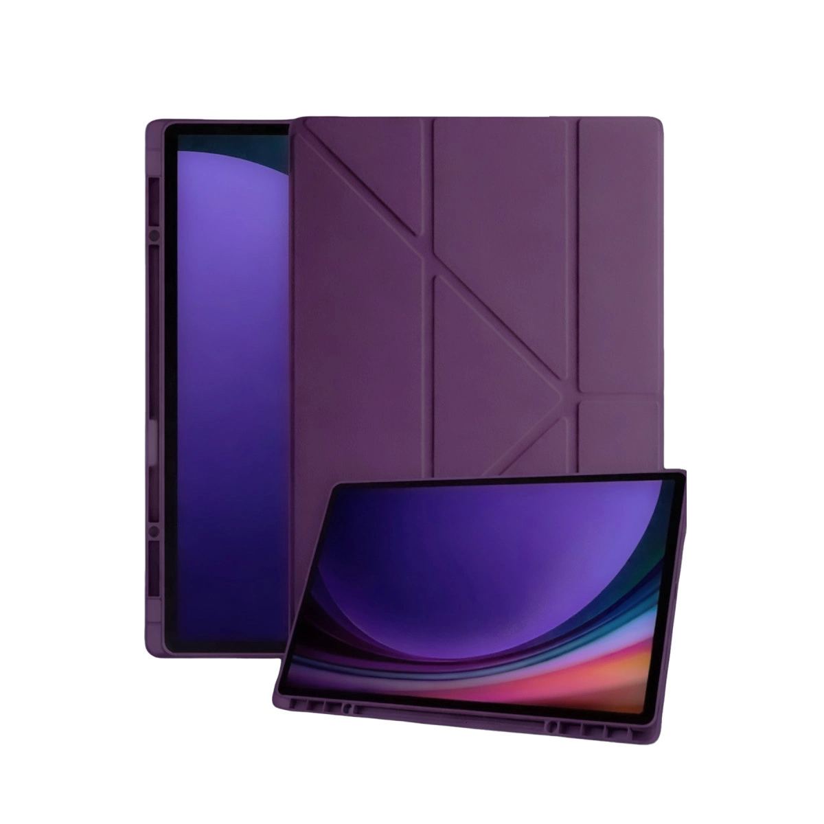 Samsung Galaxy Tab A11 Plus Kalemlikli Mars Tablet Kılıfı - Mürdüm