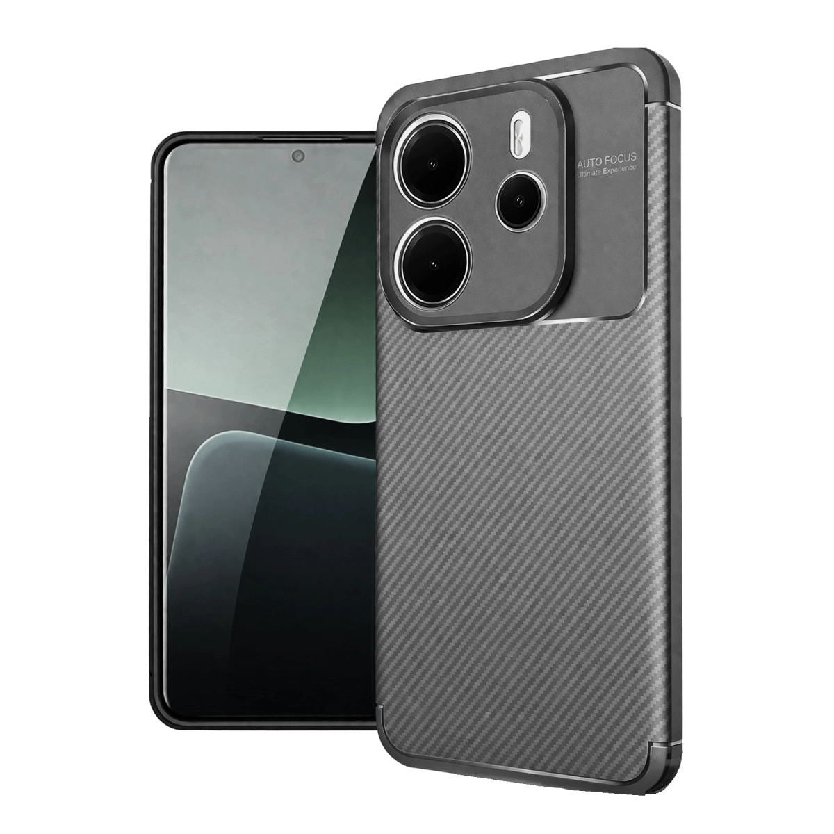 Xiaomi Redmi Note 14 4g Kılıf Auto Focus Karbon Kapak - Gri