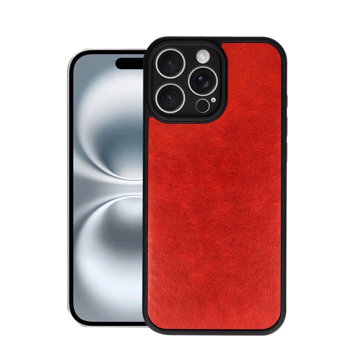 Apple İphone 16 Pro Max Kılıf Aras Deri Kapak - Kırmızı