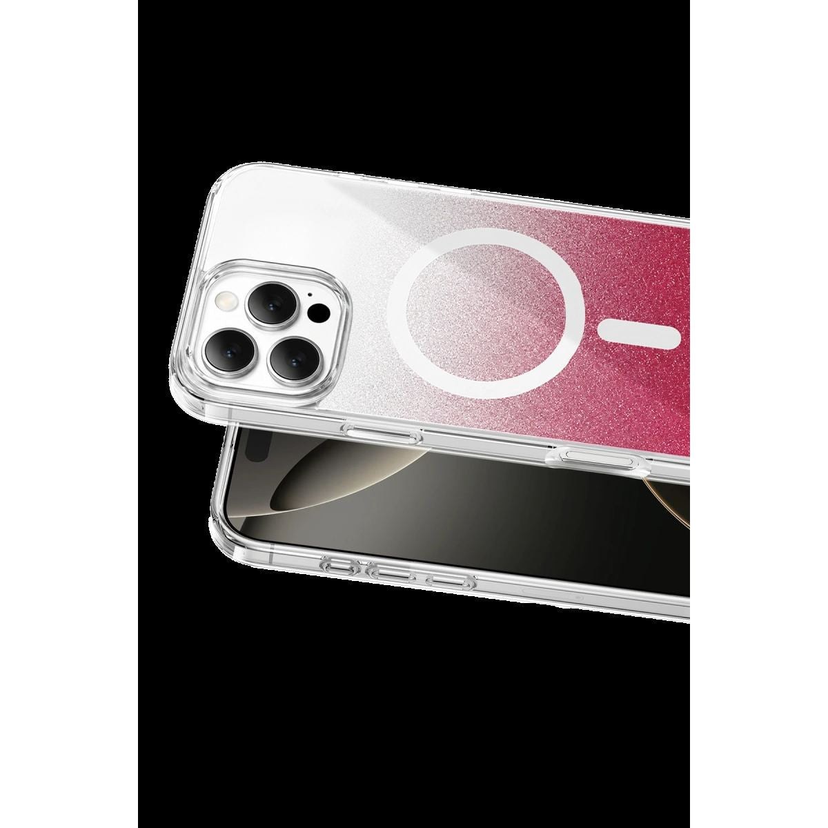 Onegif Apple İphone 16 Pro Max Sora Simli Magsafe Kapak - Kırmızı