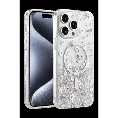 Onegif Apple İphone 14 Pro Max Misk Simli Magsafe Kapak - Desen 2