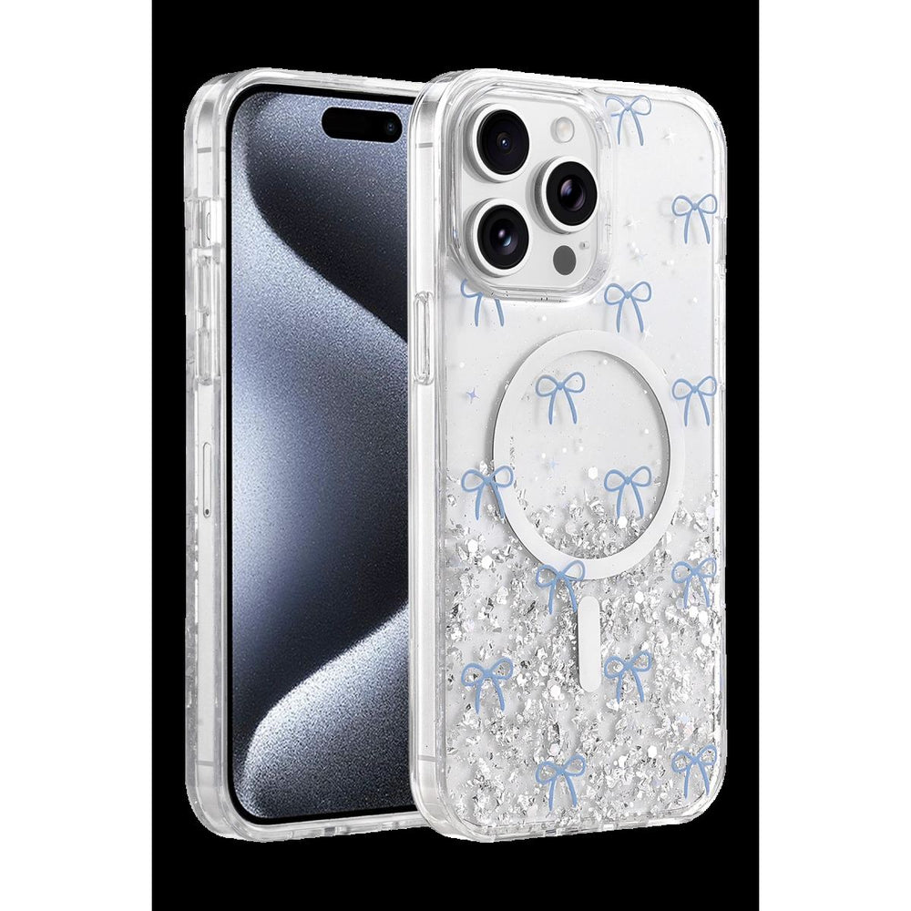 Onegif Apple İphone 14 Pro Max Misk Simli Magsafe Kapak - Desen 3
