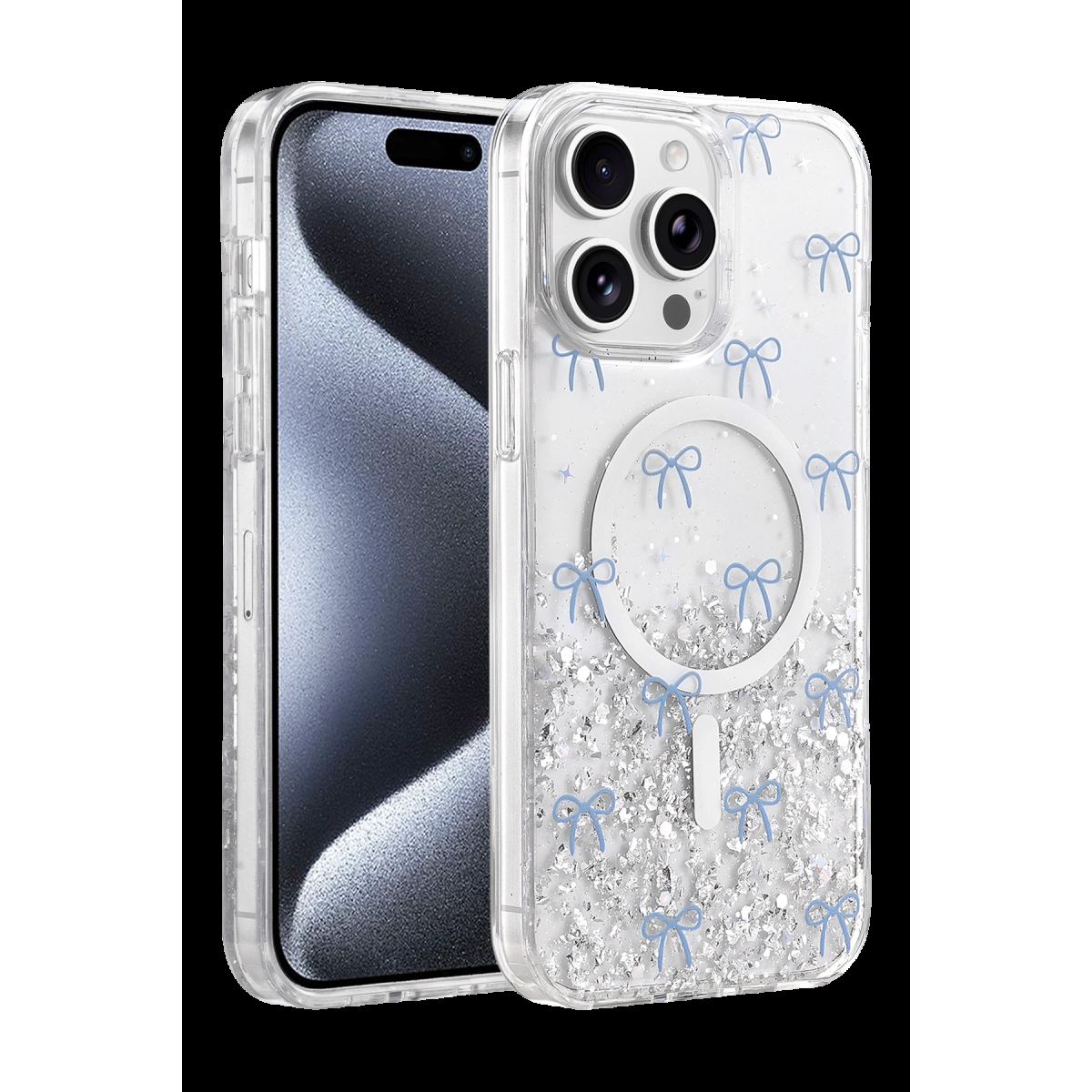 Onegif Apple İphone 14 Pro Max Misk Simli Magsafe Kapak - Desen 3