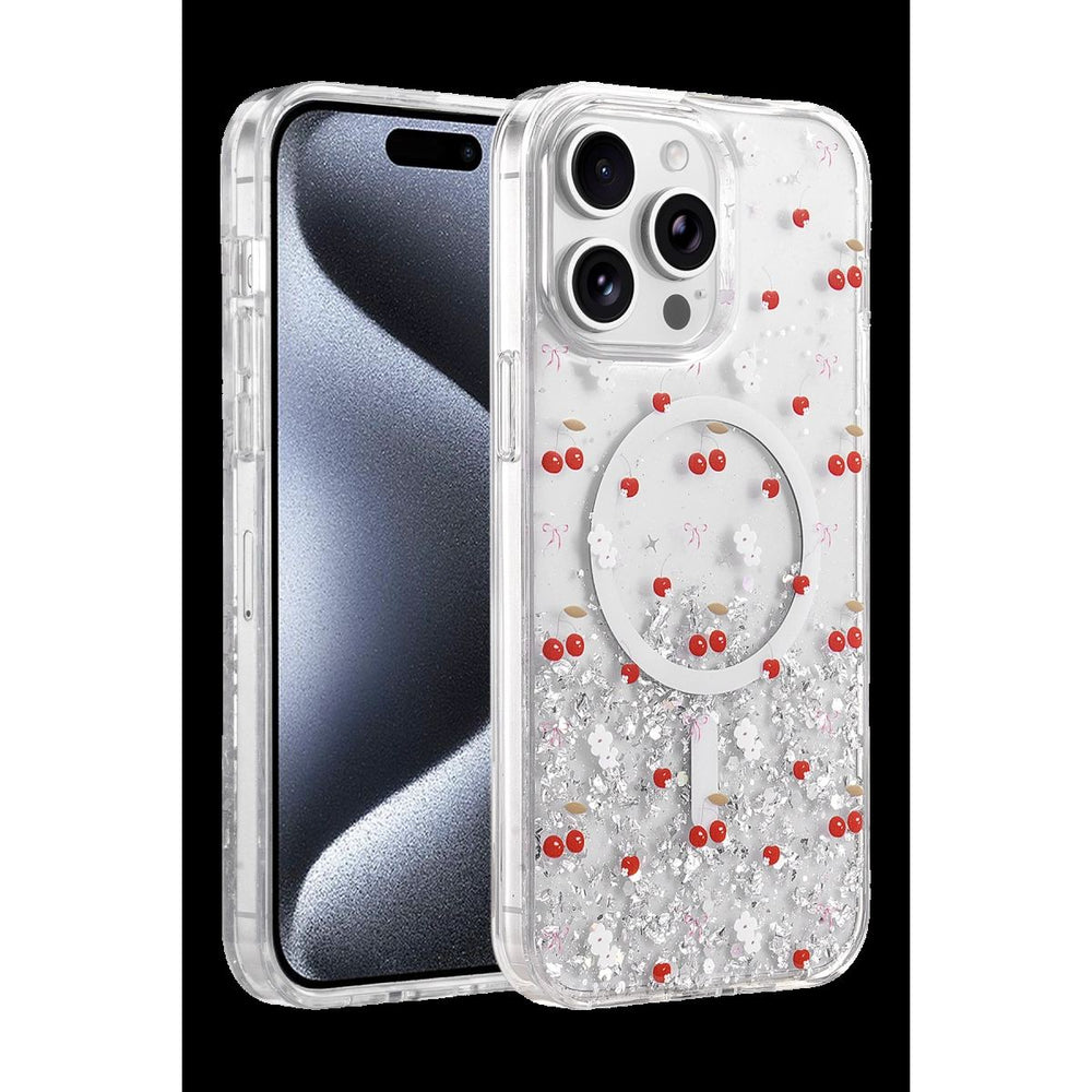 Onegif Apple İphone 14 Pro Max Misk Simli Magsafe Kapak - Desen 5