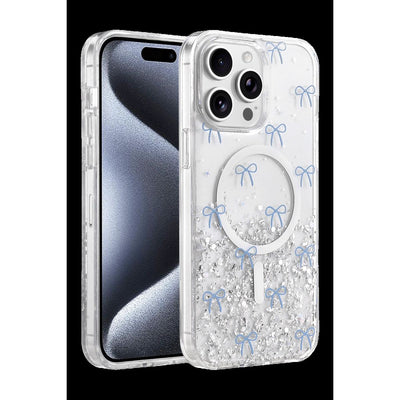 Onegif Apple İphone 15 Pro Max Misk Simli Magsafe Kapak - Desen 3