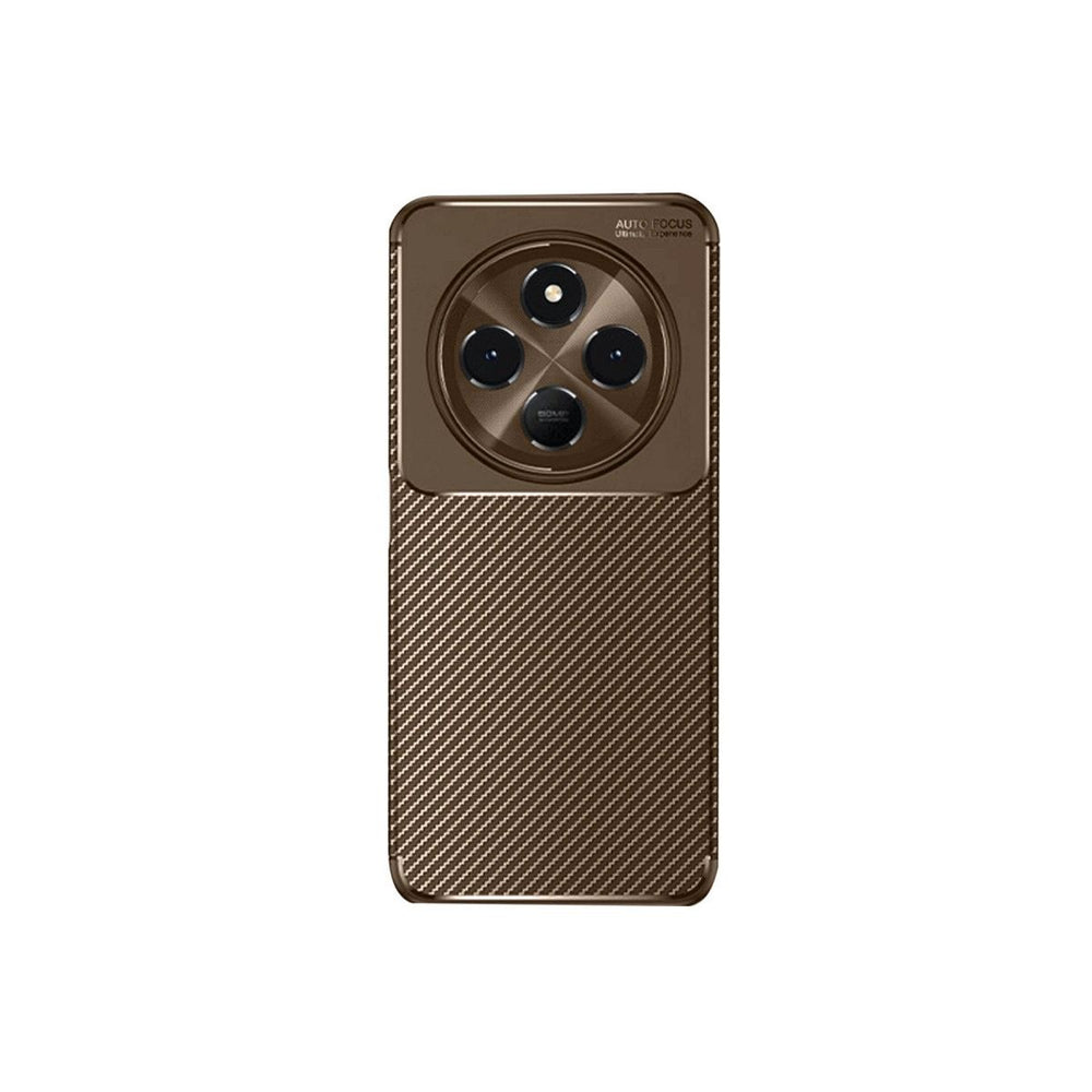 Xiaomi Redmi 14c Kılıf Auto Focus Karbon Kapak - Kahverengi