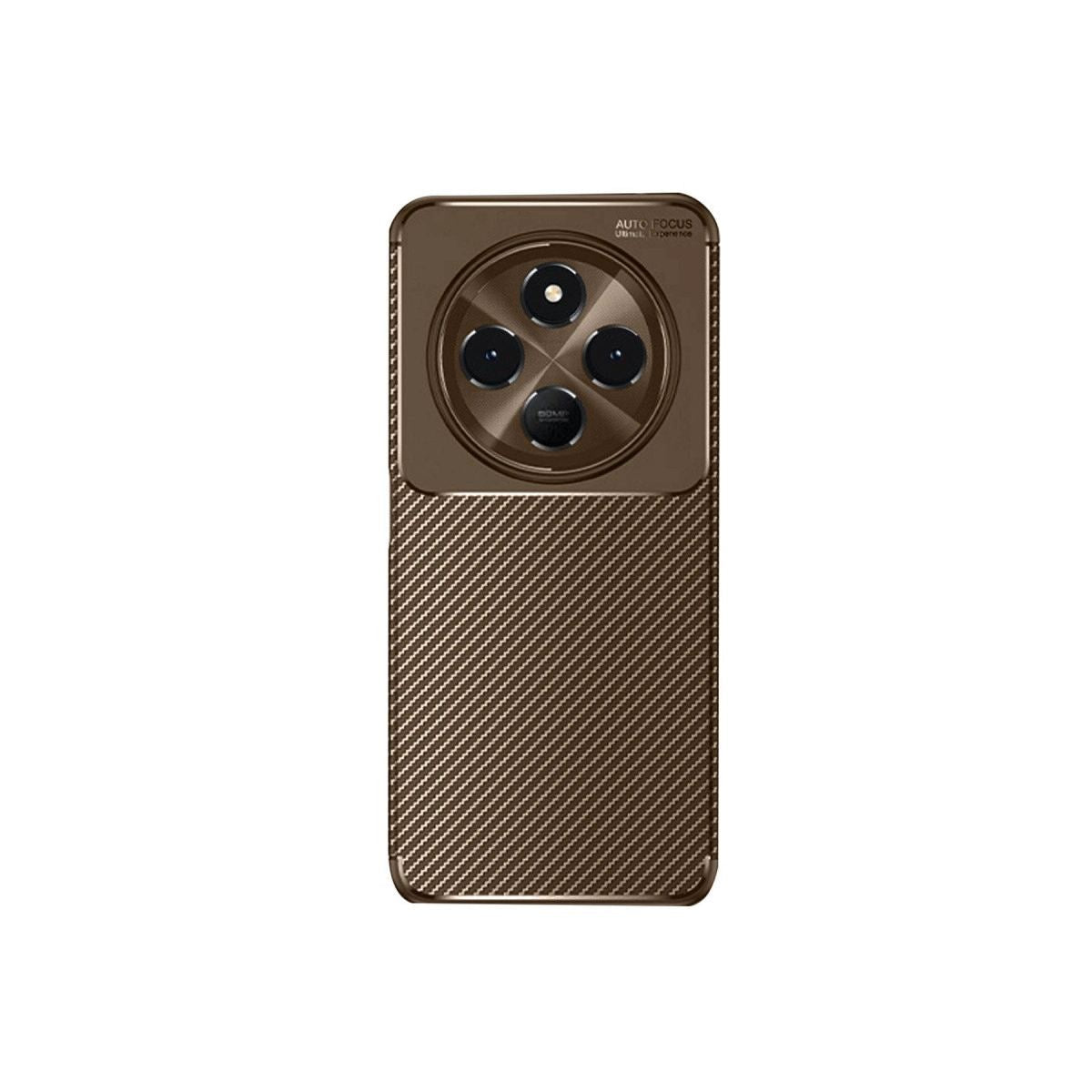 Xiaomi Redmi 14c Kılıf Auto Focus Karbon Kapak - Kahverengi