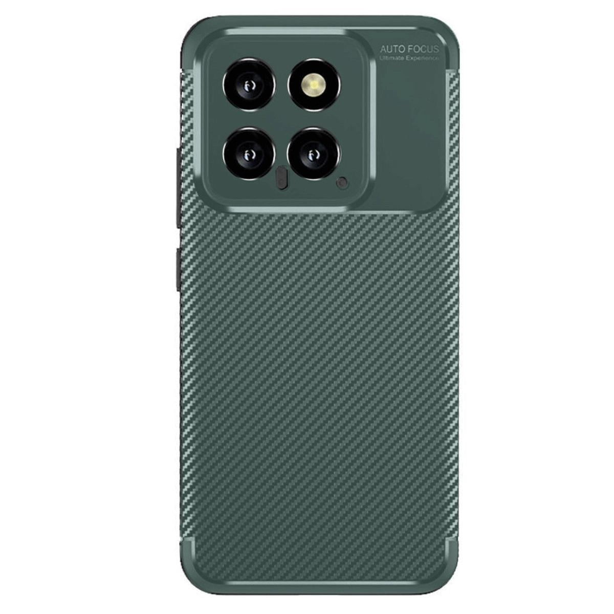Xiaomi Mi 14t Kılıf Auto Focus Karbon Kapak - Koyu Yeşil