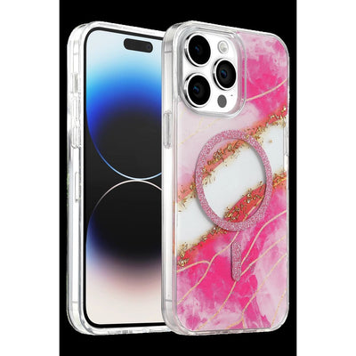 Onegif Apple İphone 14 Pro Max Lotus Simli Magsafe Kapak