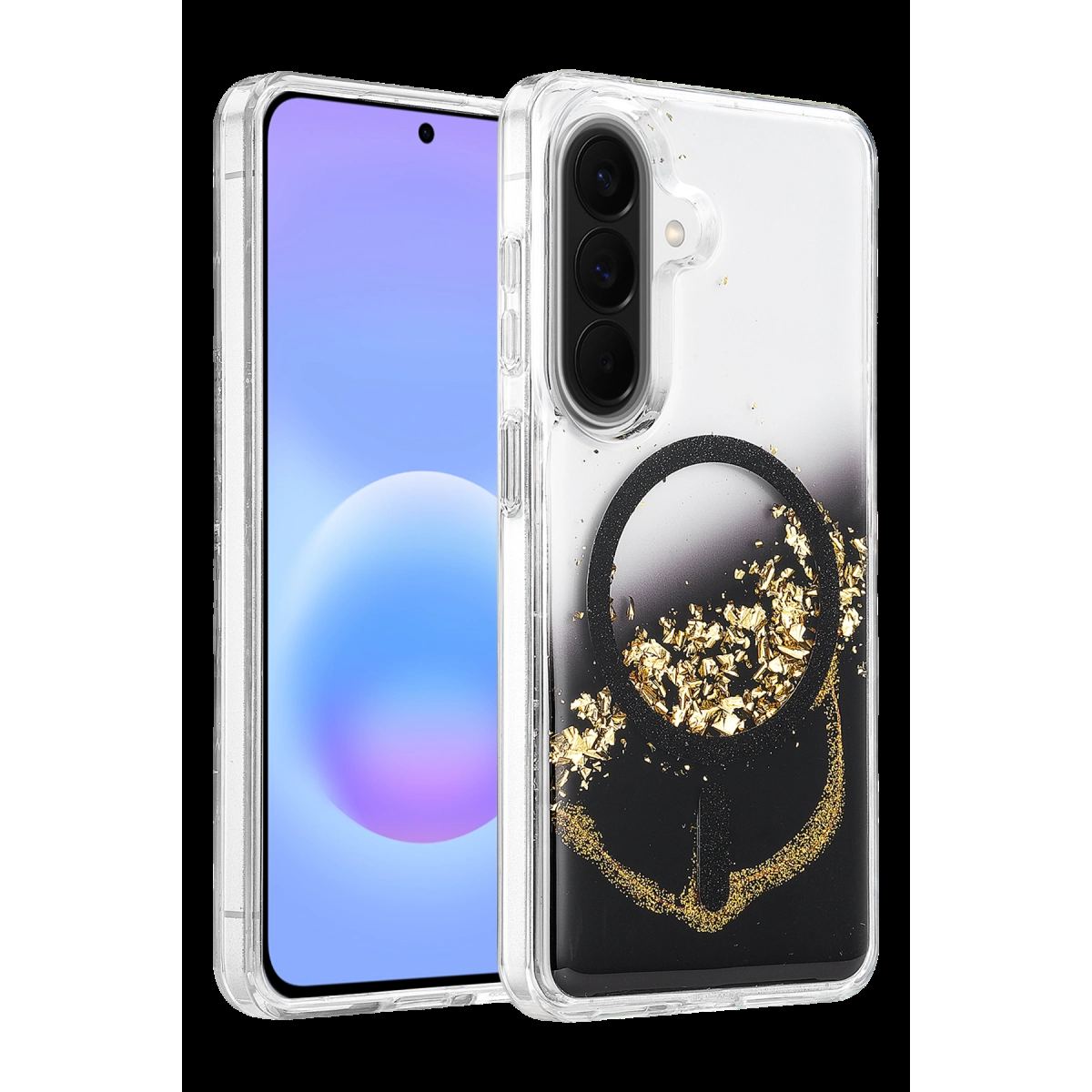 Onegif Samsung Galaxy A56 Lotus Simli Magsafe Kapak - Siyah