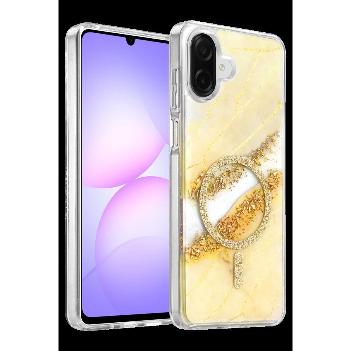 Onegif Samsung Galaxy A07 4g Lotus Simli Magsafe Kapak - Gümüş
