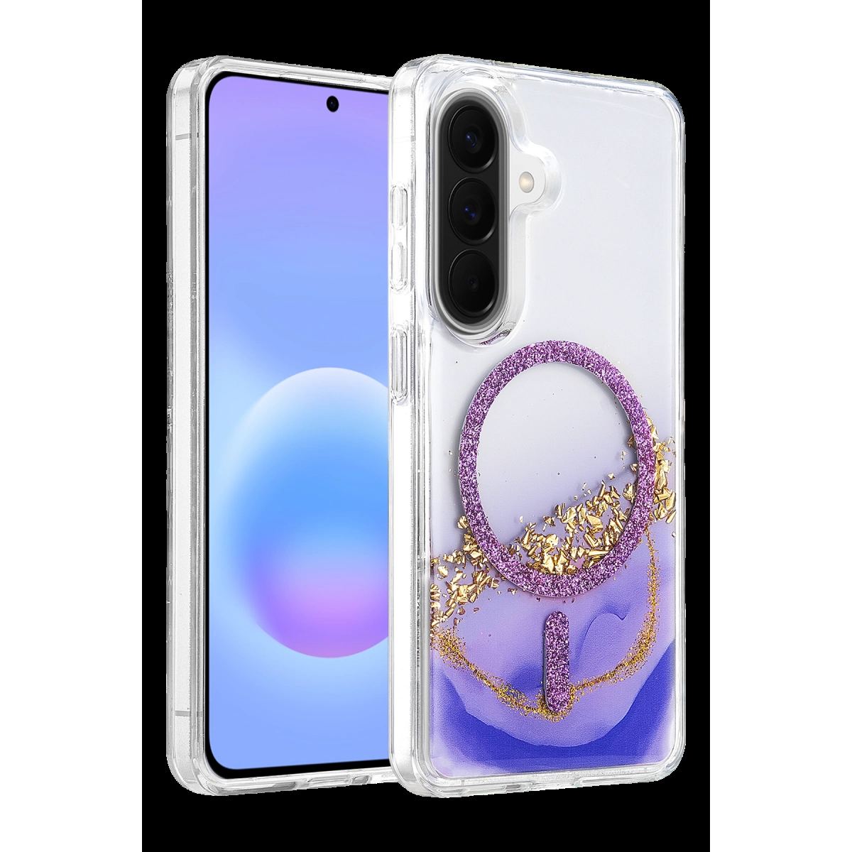 Onegif Samsung Galaxy A57 5g Lotus Simli Magsafe Kapak - Mor