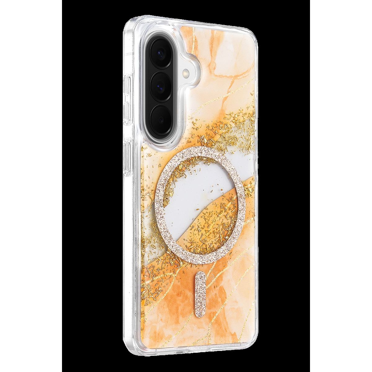 Onegif Samsung Galaxy A57 5g Lotus Simli Magsafe Kapak - Turuncu