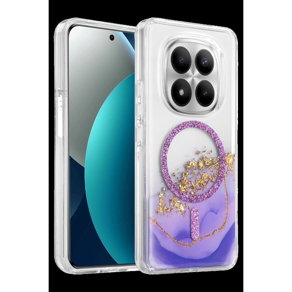 Onegif Xiaomi Redmi Note 15 Pro 5g Lotus Simli Magsafe Kapak - Mor