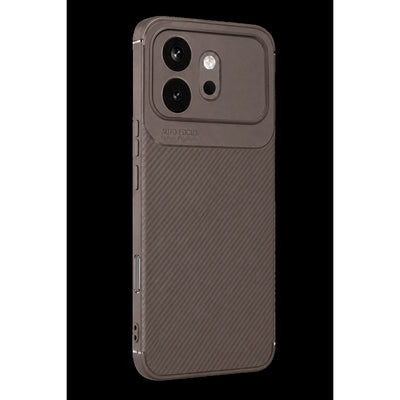 Huawei Honor 600 Auto Focus Karbon Kapak - Gri