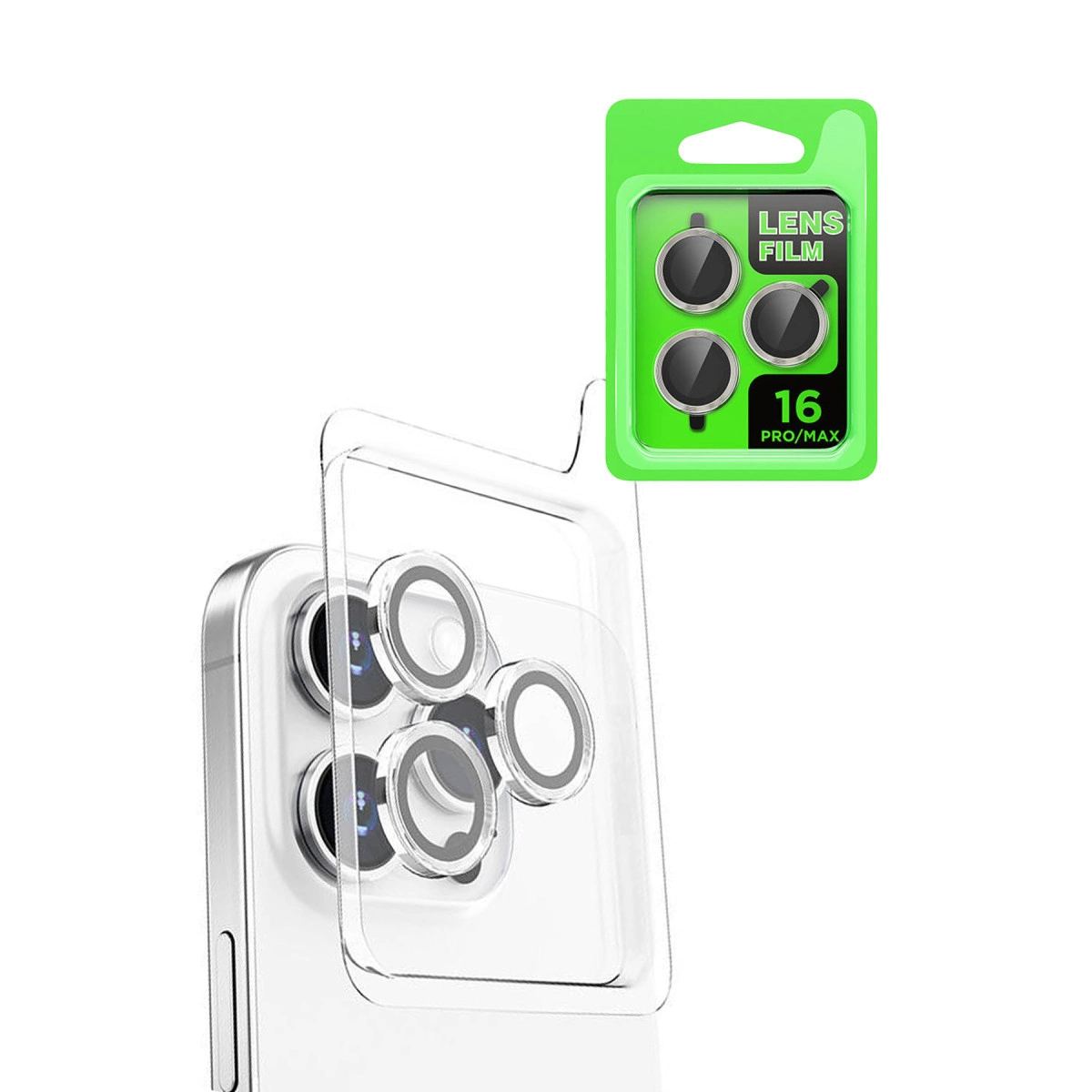 Apple İphone 16 Pro Raze Metal Kamera Lens - Beyaz