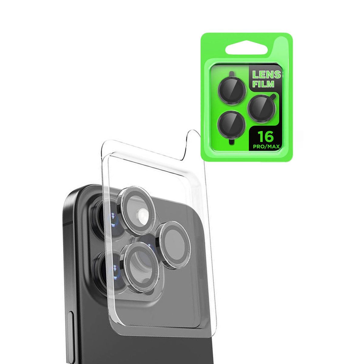 Apple İphone 16 Pro Max Raze Metal Kamera Lens - Siyah