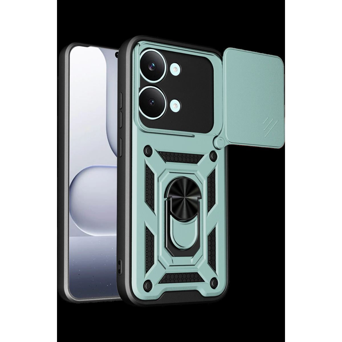 Xiaomi Poco X8 Pro Max Pars Lens Yüzüklü Silikon - Yeşil