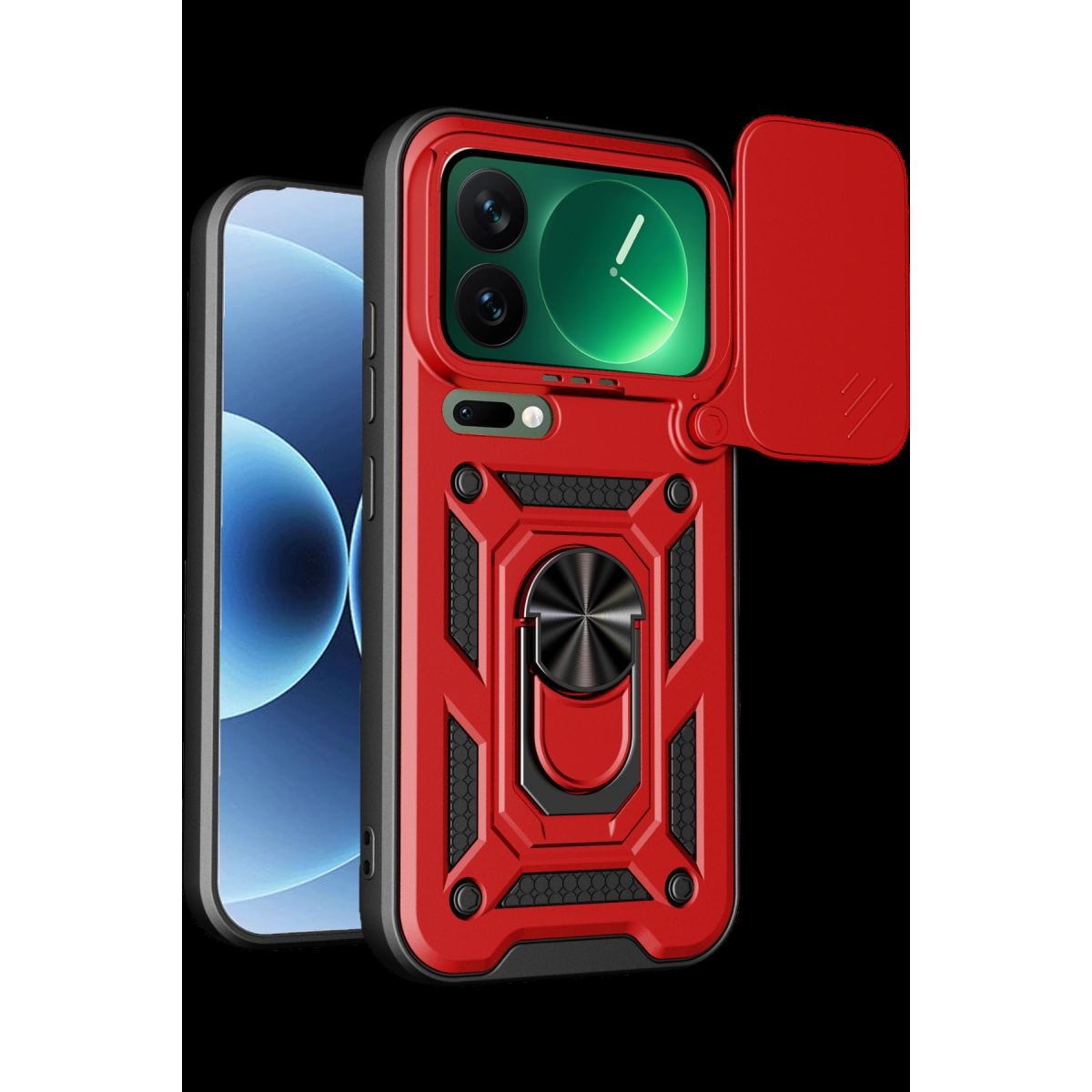 Xiaomi Mi 17 Pro Pars Lens Yüzüklü Silikon - Kırmızı
