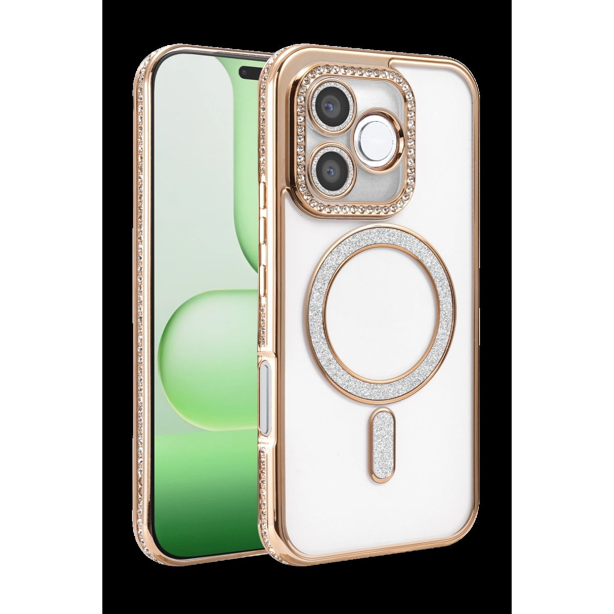 Huawei Honor 600 Lite Joke Simli Magneticsafe Kılıf - Gold