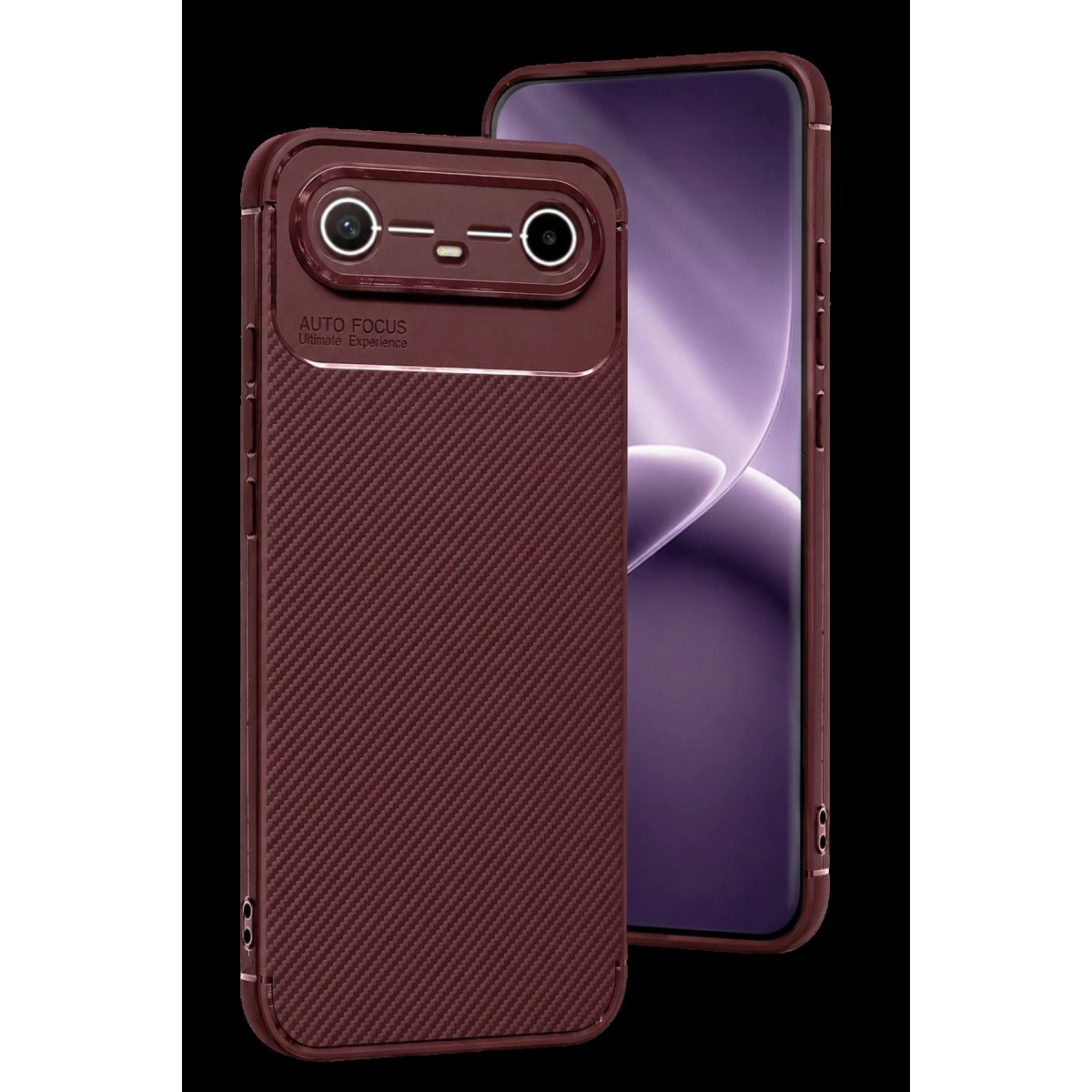 Newface Tecno Spark Slim 5g Auto Focus Karbon Kapak - Bordo