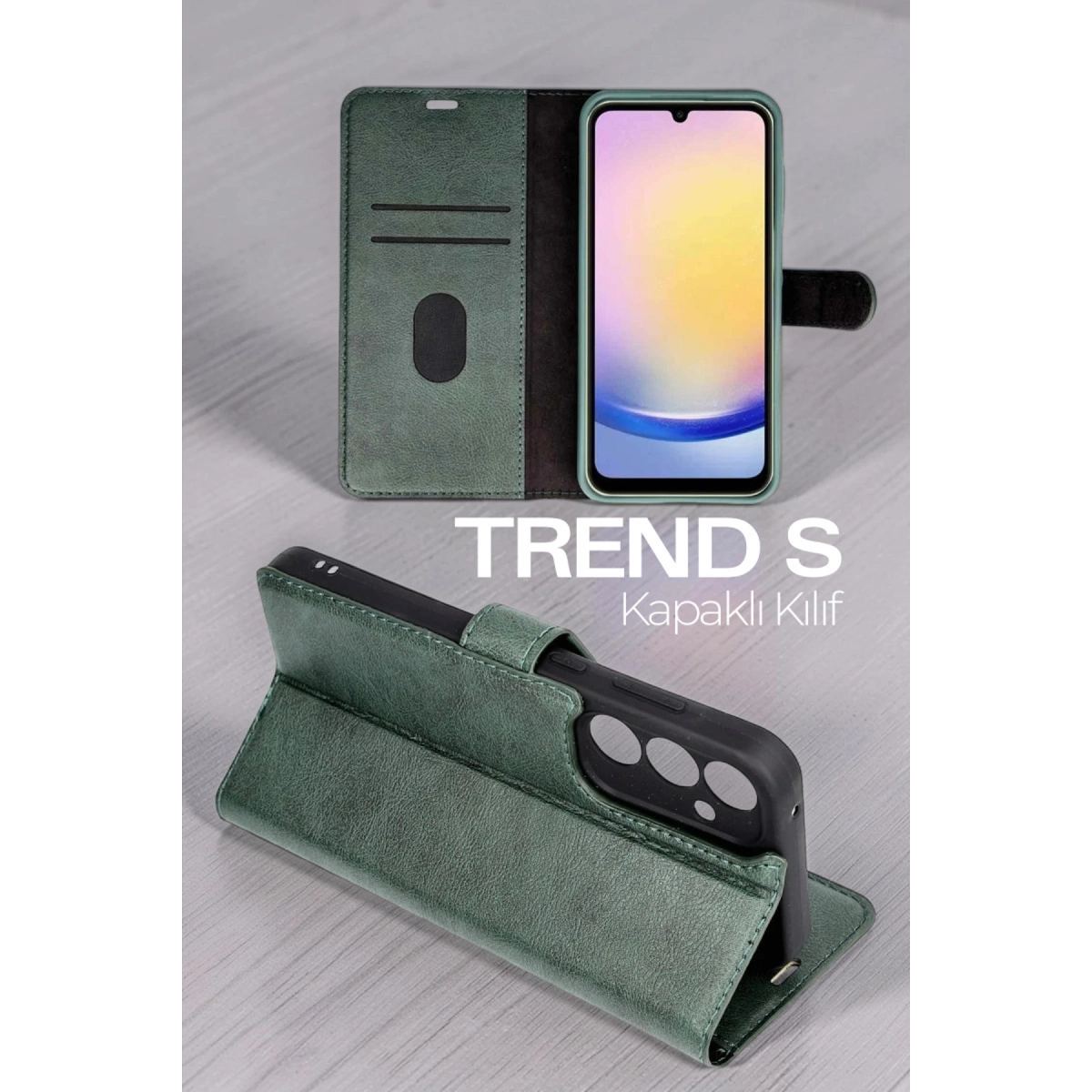 Xiaomi Mi 17t Pro Trend S Plus Kapaklı Kılıf - Yeşil