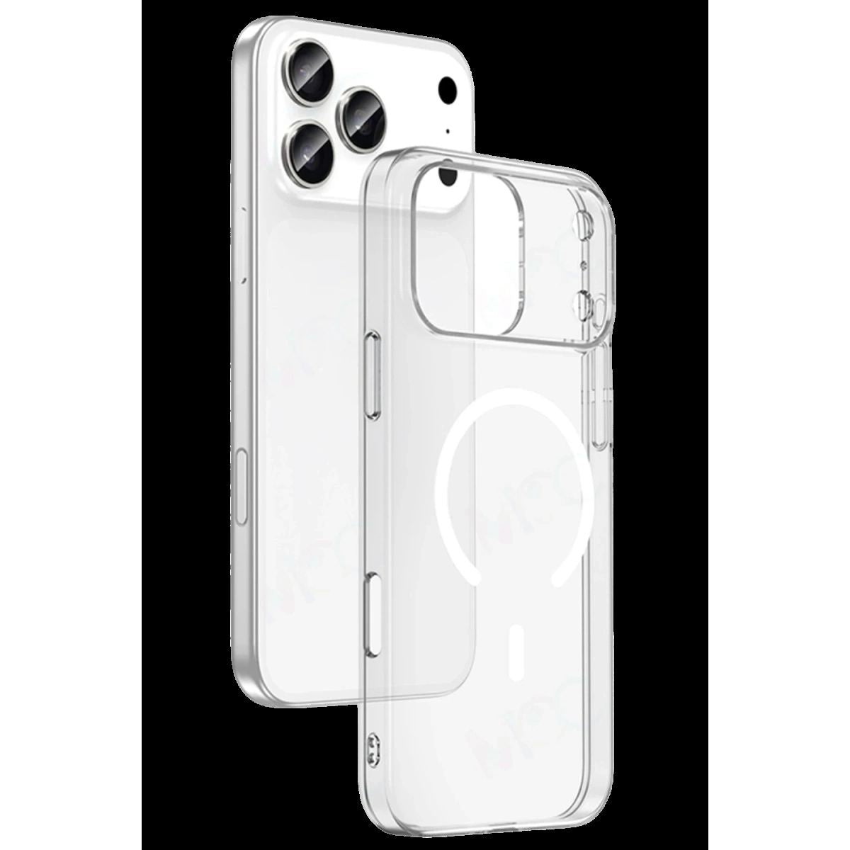 Newface Apple İphone 18 Pro Max Combo Sert Şeffaf Magsafe Kapak - Şeffaf