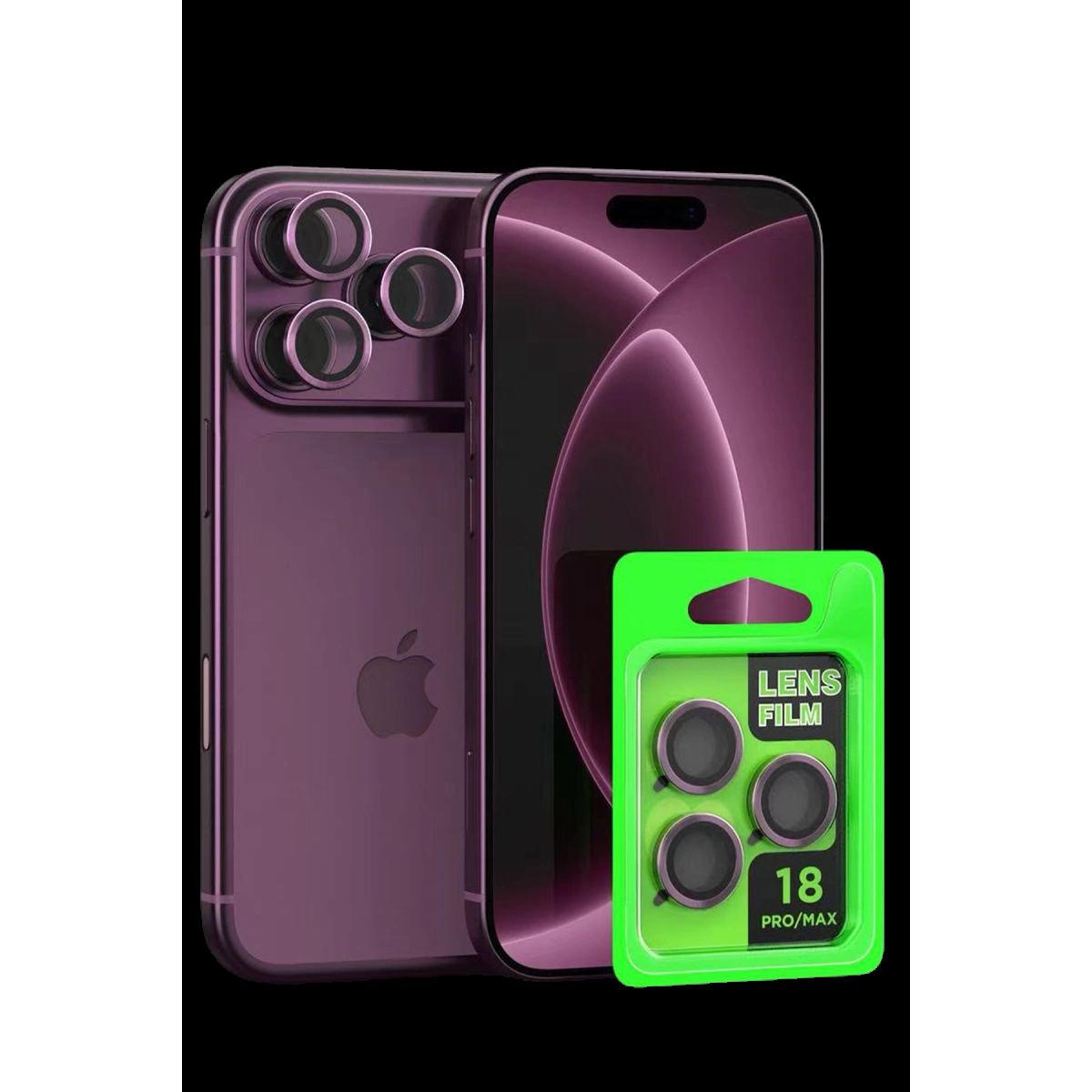 Newface Apple İphone 18 Pro Max Raze Metal Kamera Lens - Bordo