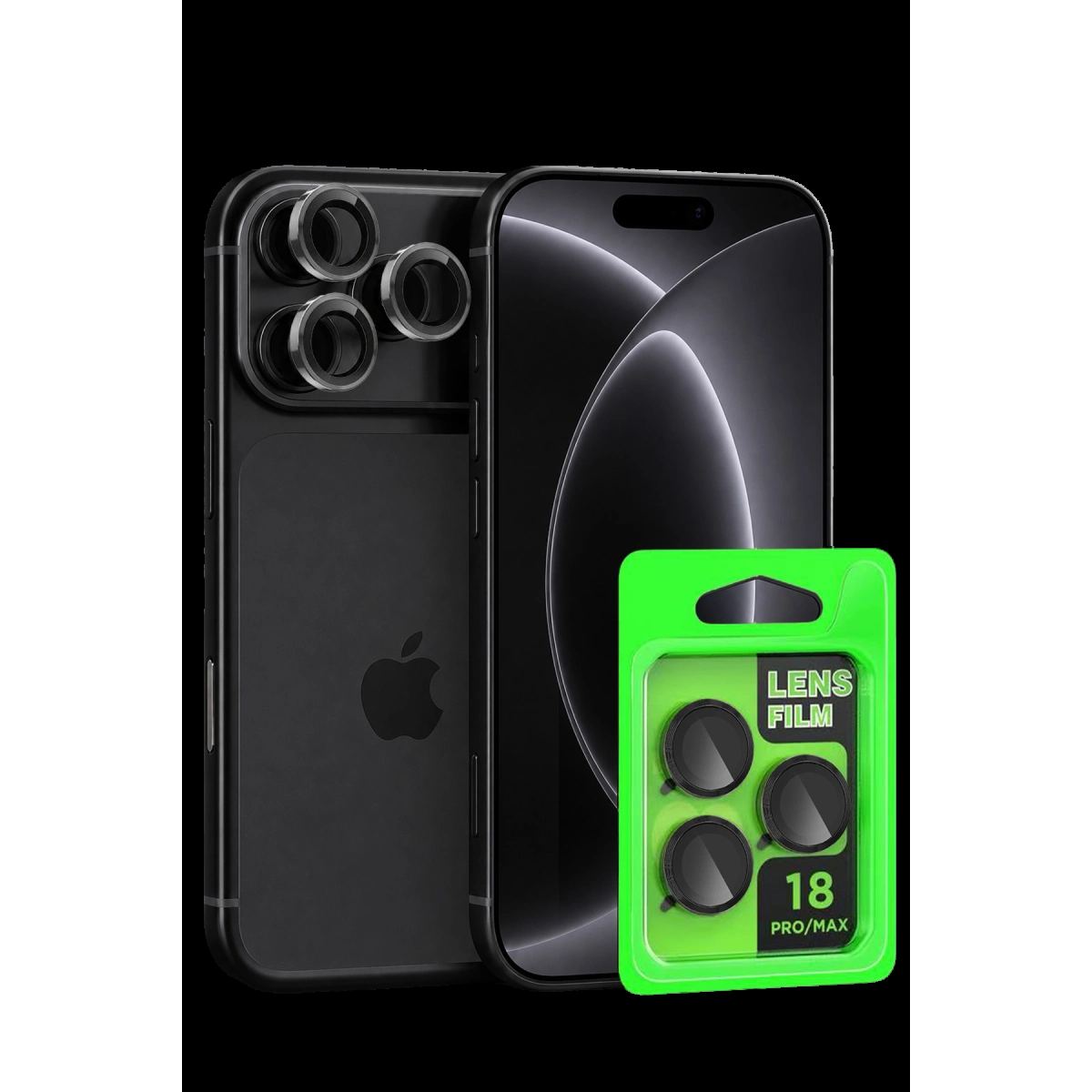 Newface Apple İphone 18 Pro Max Raze Metal Kamera Lens - Siyah