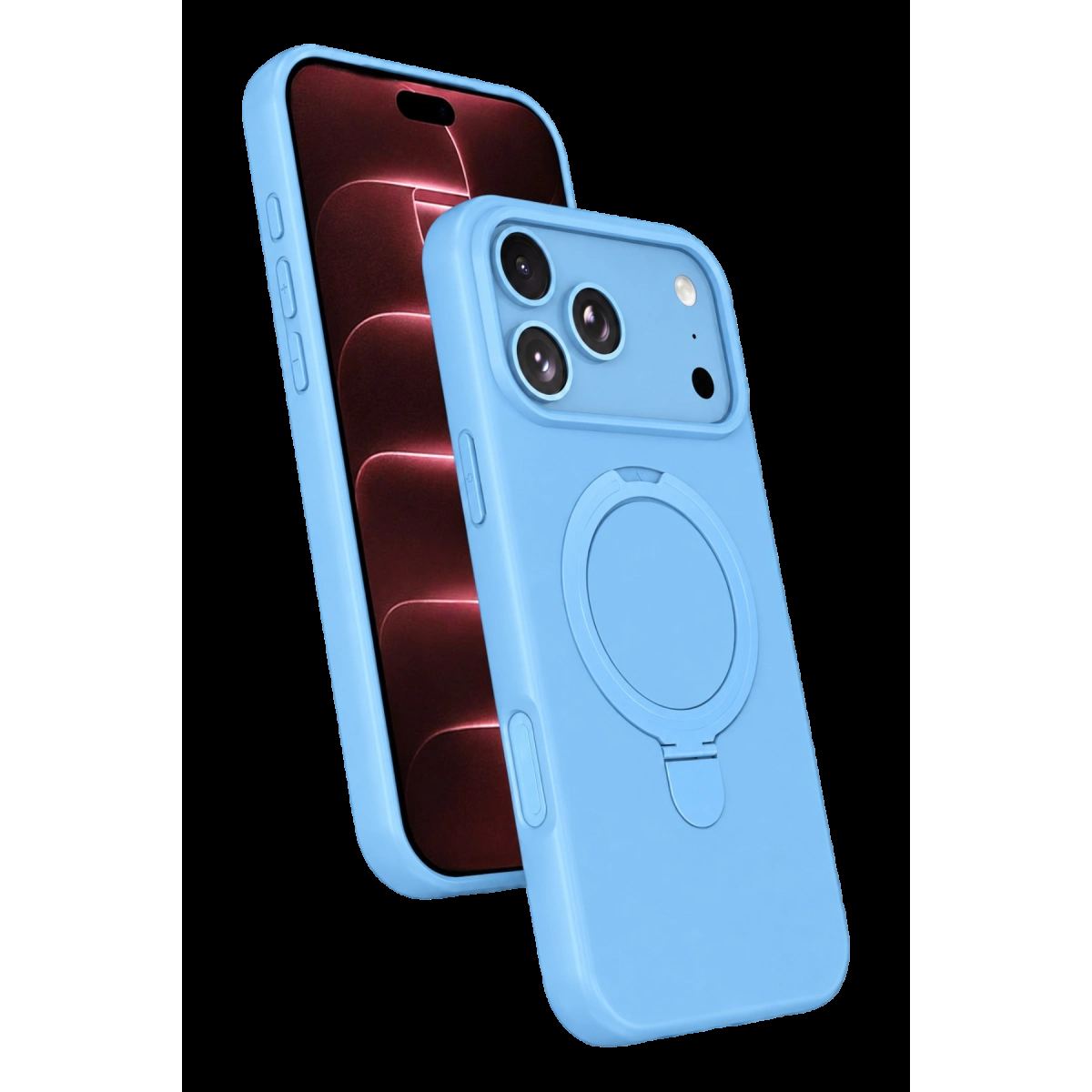 Newface Apple İphone 18 Pro Regal Magsafe Standlı Kapak - Sierra Blue