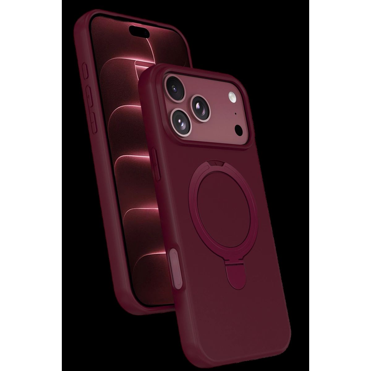 Newface Apple İphone 18 Pro Regal Magsafe Standlı Kapak - Bordo