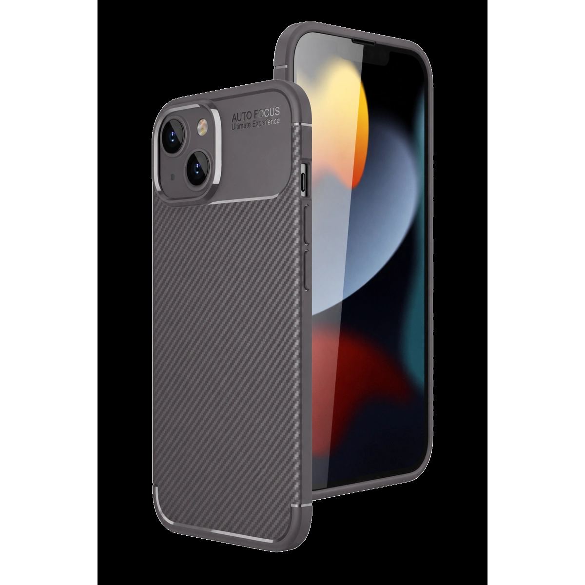 Apple İphone 15 Kılıf Auto Focus Karbon Kapak - Gri