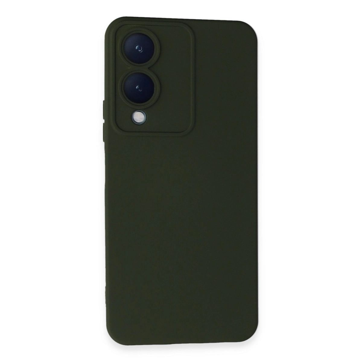 Vivo Y17s Kılıf Nano İçi Kadife Silikon - Koyu Yeşil