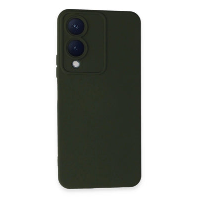 Vivo Y17s Kılıf Nano İçi Kadife Silikon - Koyu Yeşil