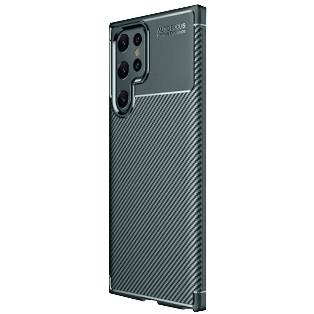 Samsung Galaxy S25 Ultra Kılıf Auto Focus Karbon Kapak - Koyu Yeşil