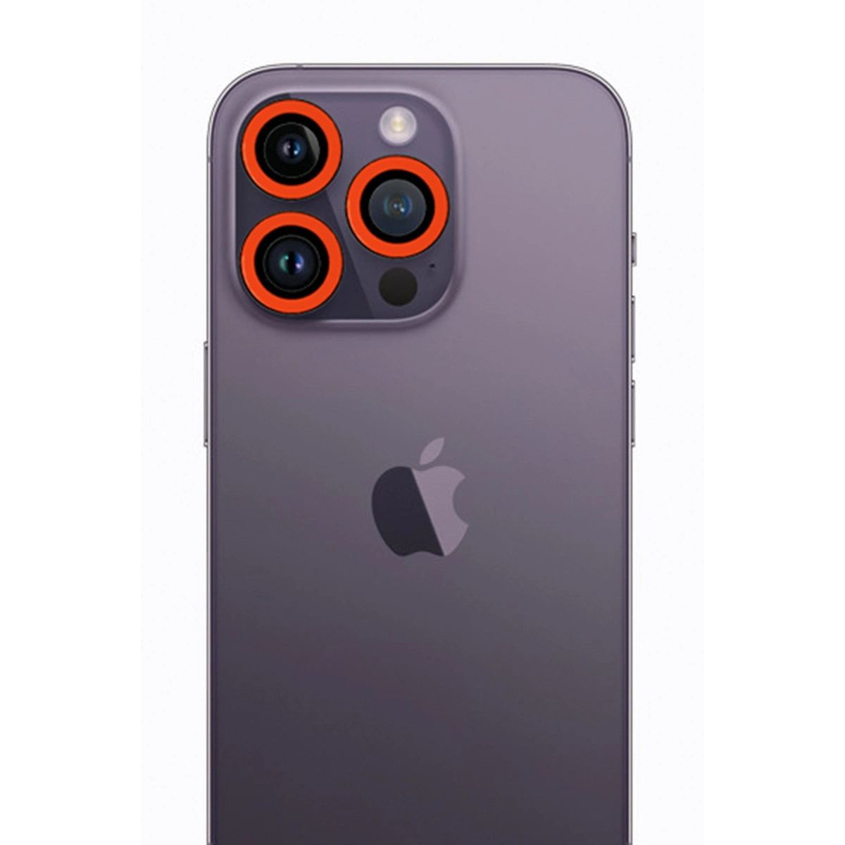 Apple İphone 12 Pro Neon Fosforlu Kamera Lens - Turuncu