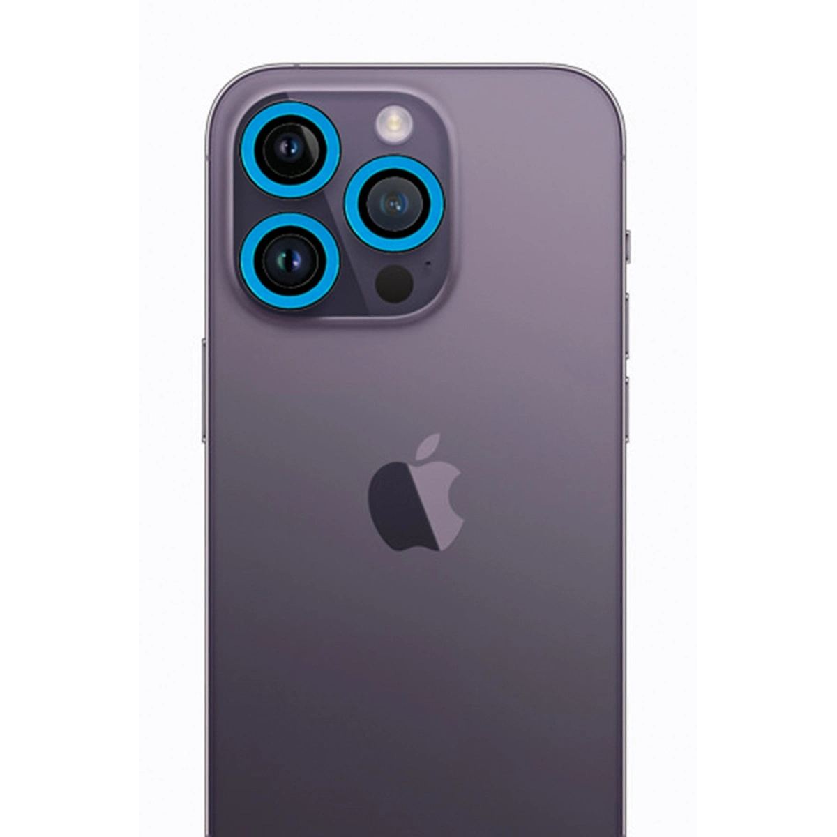 Apple İphone 13 Pro Max Neon Fosforlu Kamera Lens - Mavi