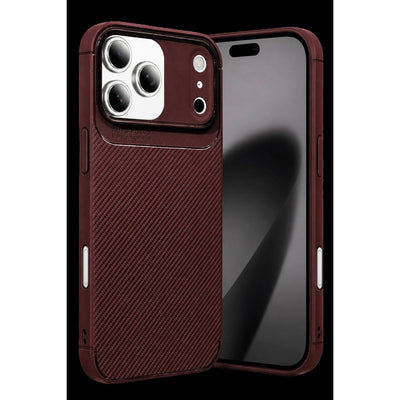 Newface Apple İphone 17 Pro Auto Focus Karbon Kapak - Bordo
