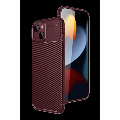 Newface Apple İphone 14 Kılıf Auto Focus Karbon Kapak - Bordo