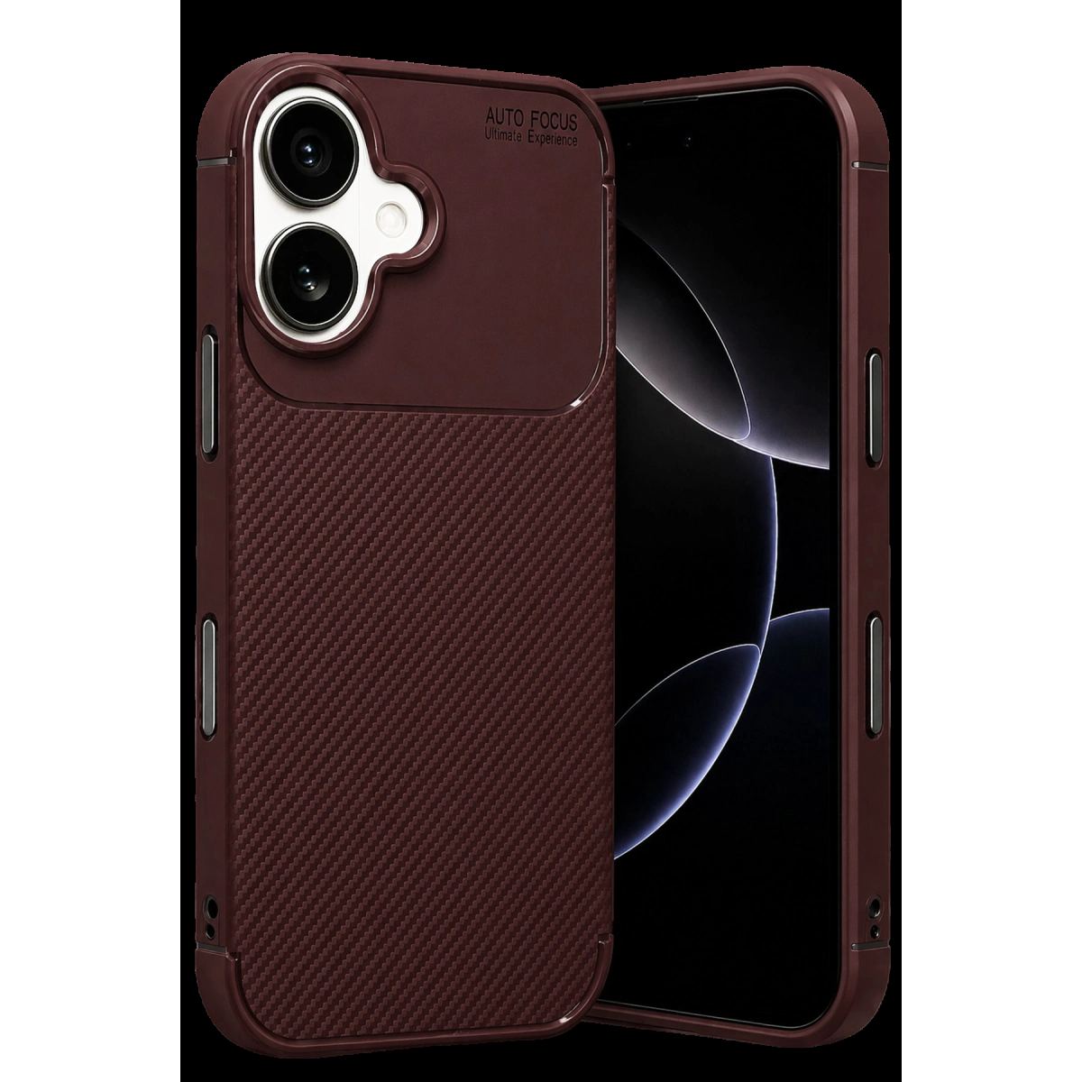 Newface Apple İphone 17 Auto Focus Karbon Kapak - Bordo