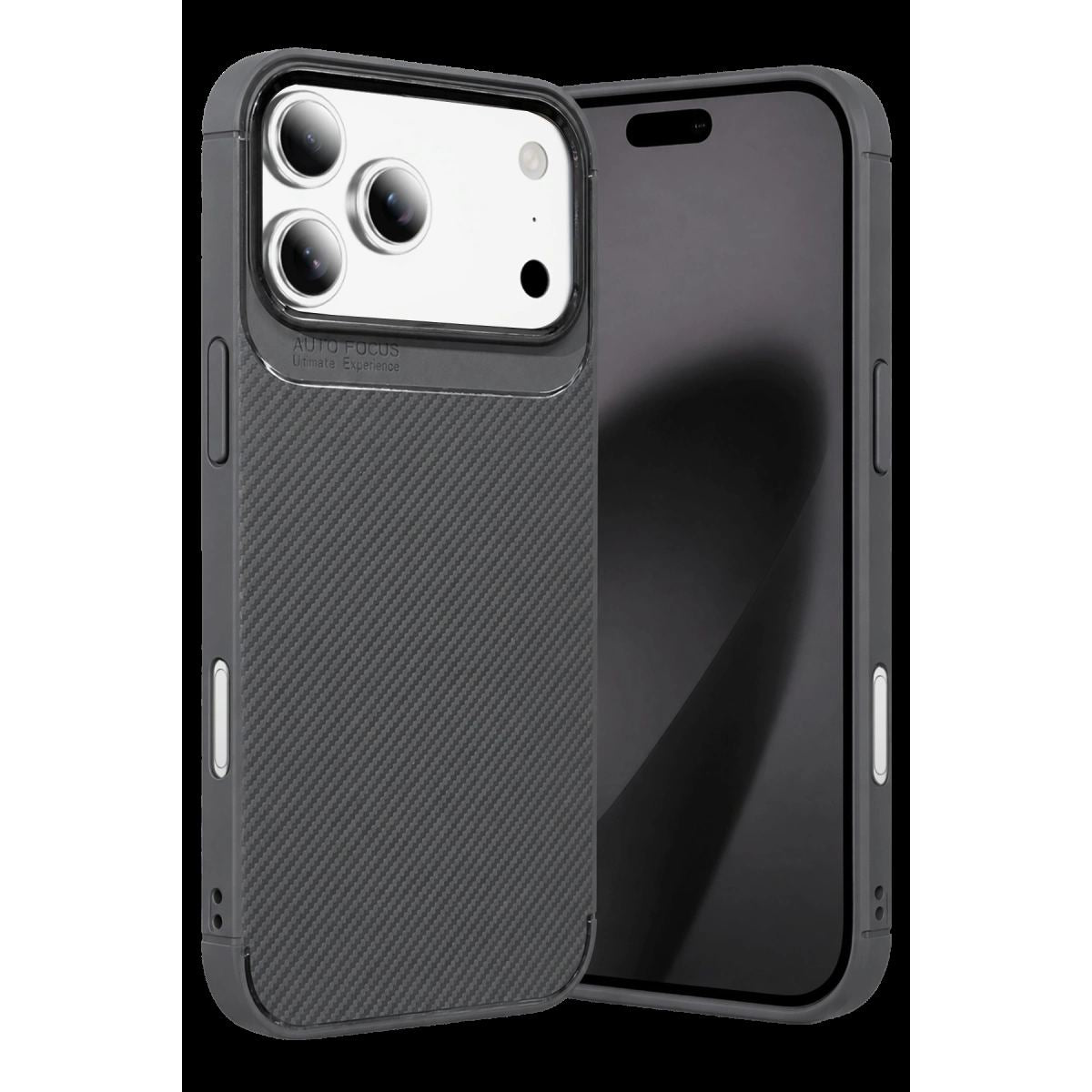 Newface Apple İphone 18 Pro Auto Focus Karbon Kapak - Gri