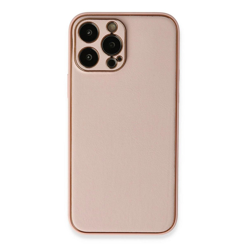 Apple İphone 13 Pro Kılıf Coco Deri Silikon Kapak - Pembe