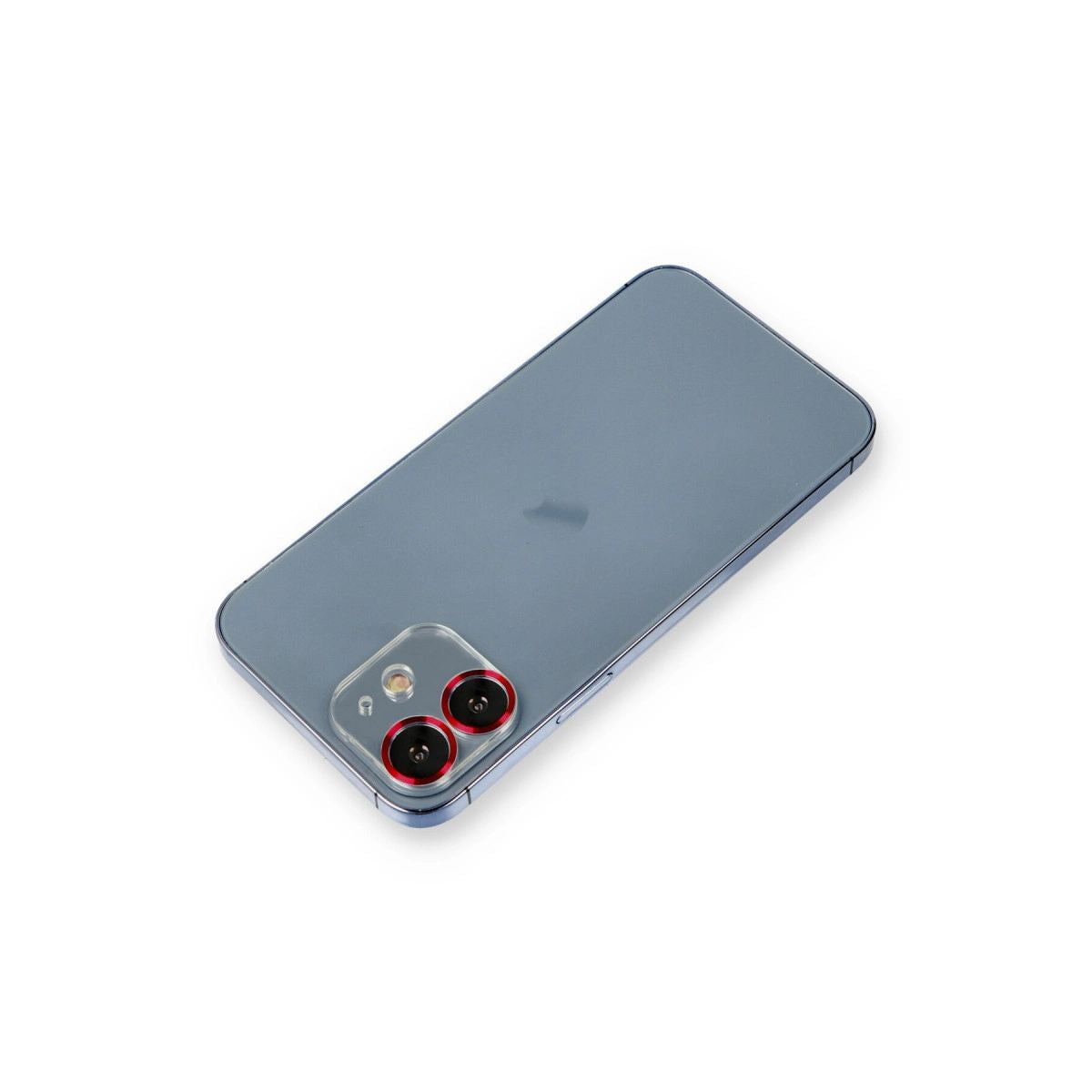 Apple İphone 12 Metal Kamera Lens Koruma Cam - Kırmızı