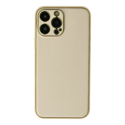 Apple İphone 13 Pro Kılıf Coco Deri Silikon Kapak - Gold