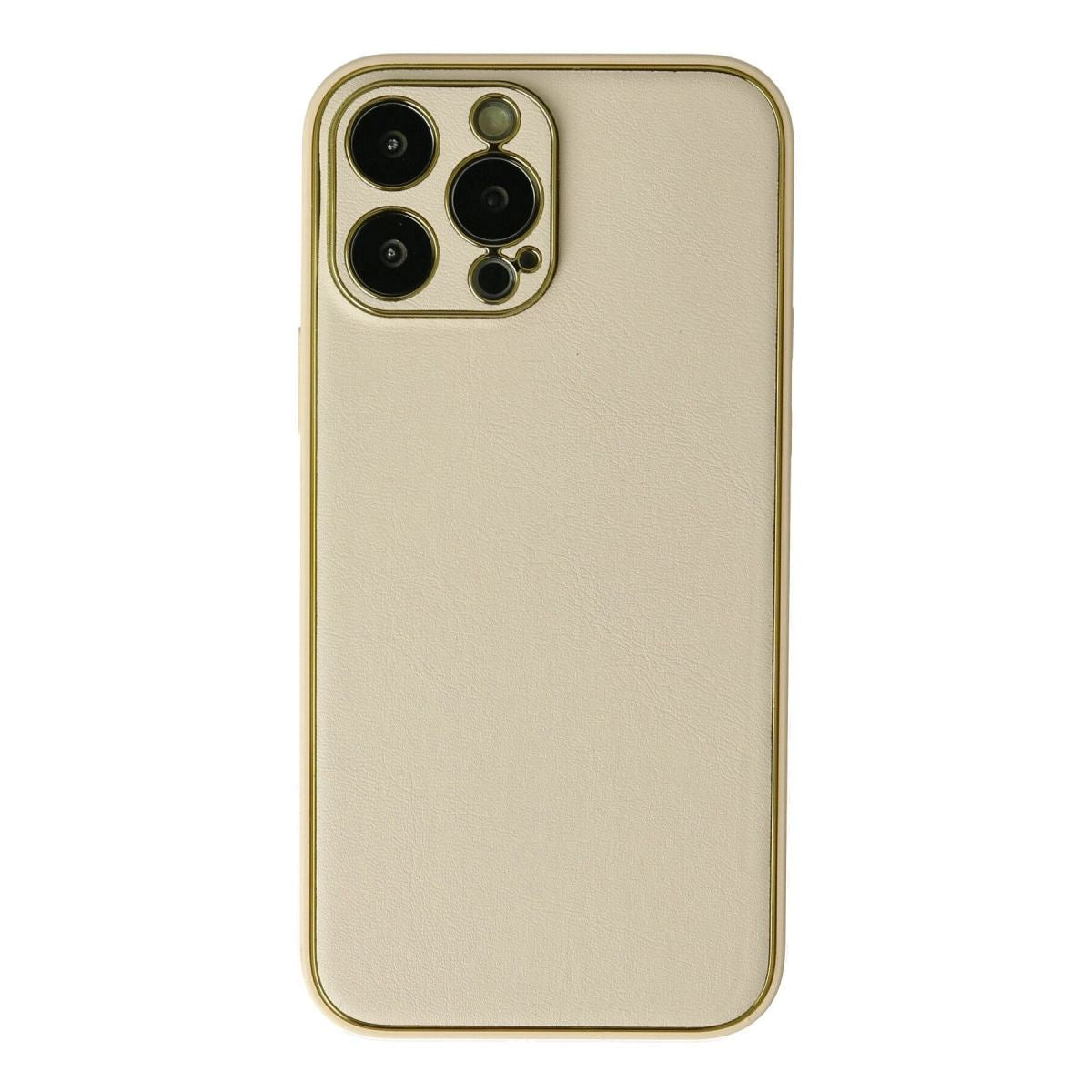 Apple İphone 13 Pro Kılıf Coco Deri Silikon Kapak - Gold
