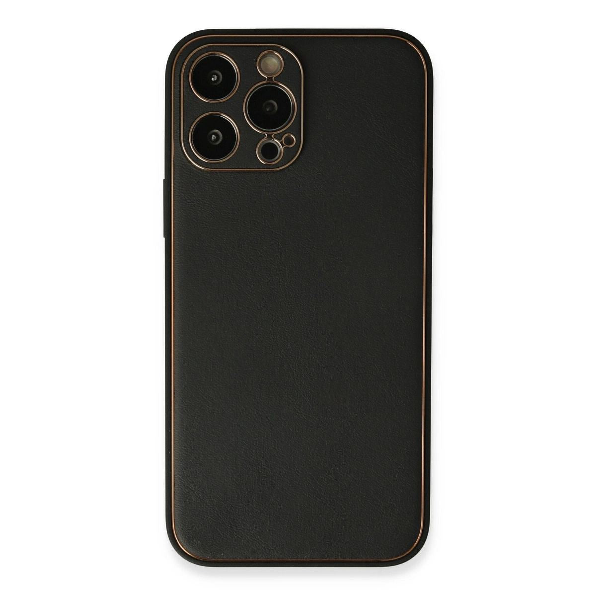 Apple İphone 13 Pro Max Kılıf Coco Deri Silikon Kapak - Siyah