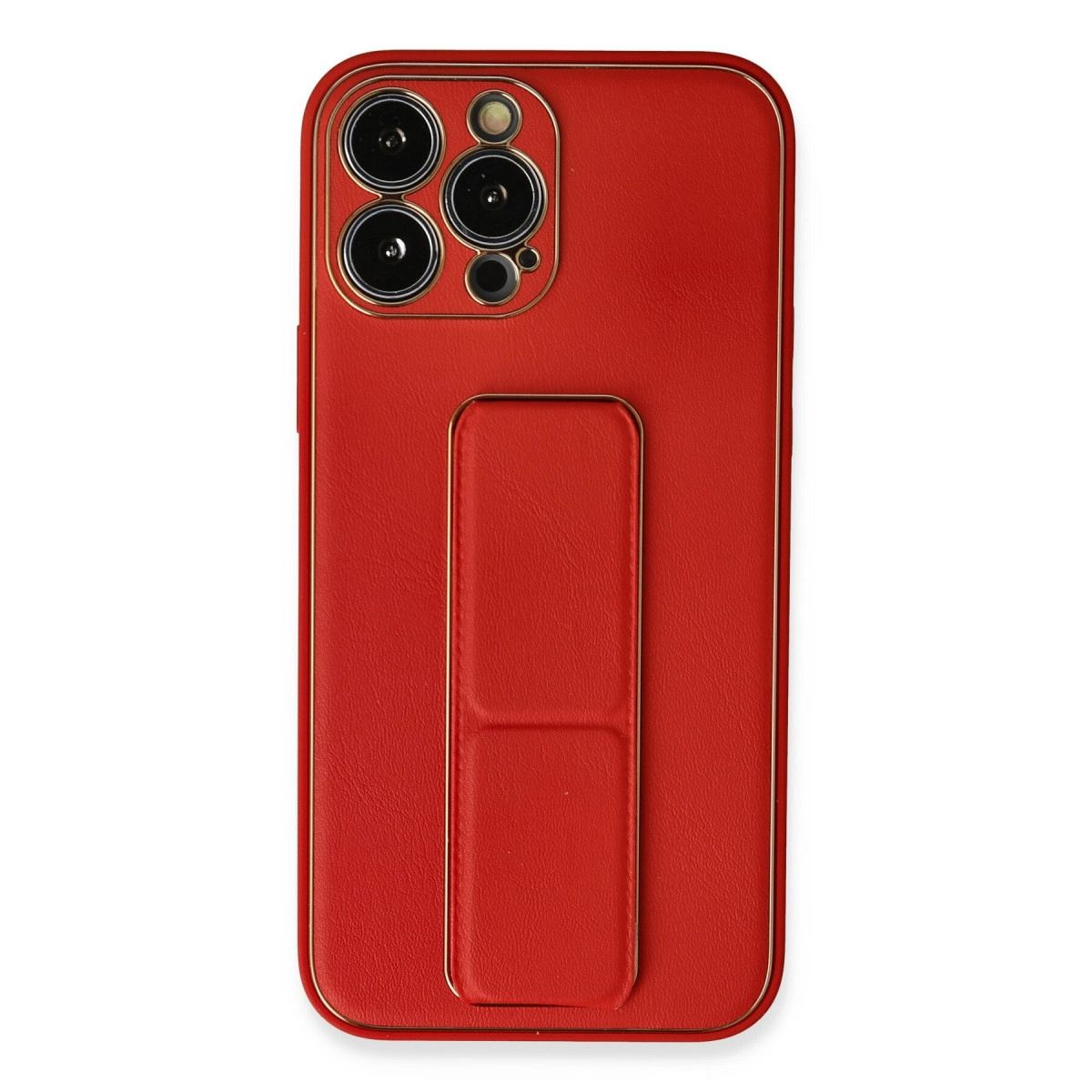 Apple İphone 13 Pro Kılıf Coco Deri Standlı Kapak - Kırmızı